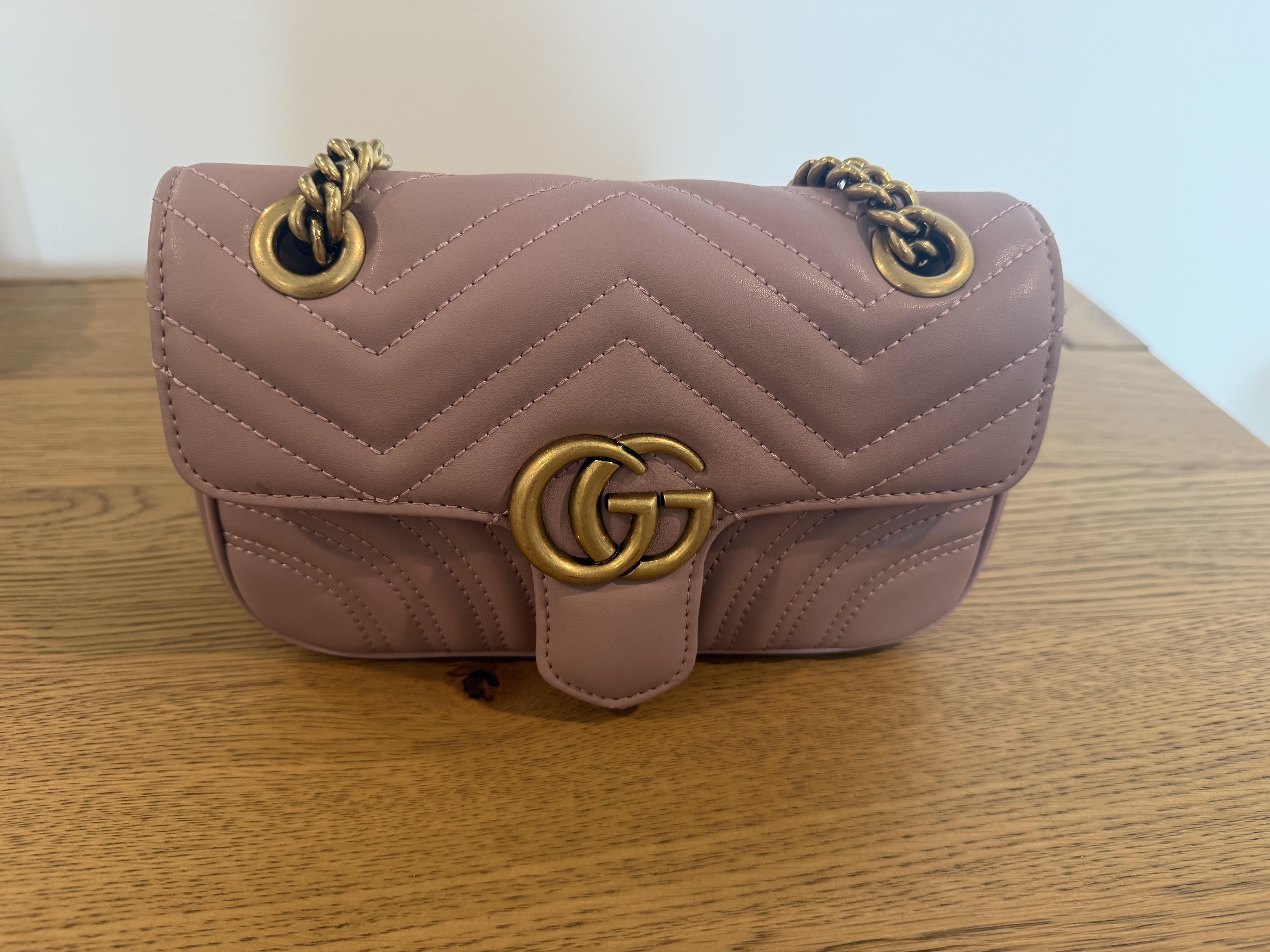Gucci GG Marmont Small Matelassé Shoulder Bag - Dusty Pink